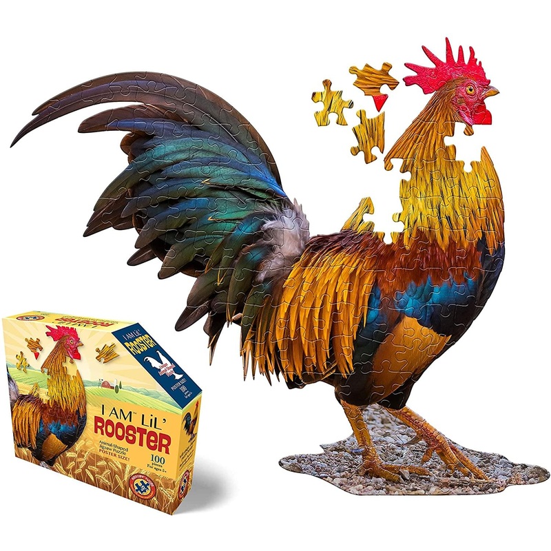 I Am Lil Rooster 100 Piece Animal-Shaped Jigsaw Puzzle