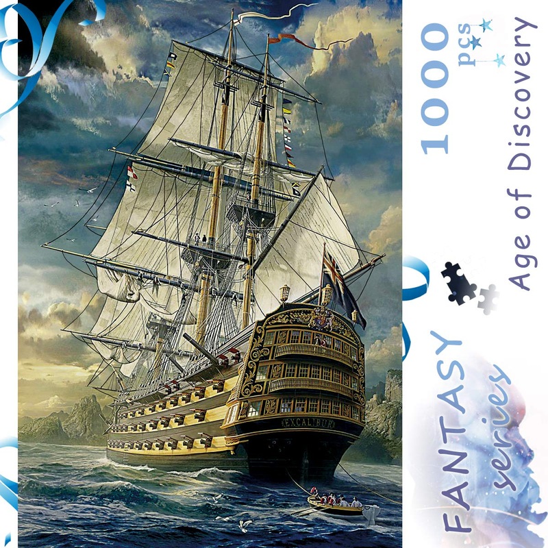 Ingooood- Jigsaw Puzzles 1000 Pieces For Adult- Fantasy Series- Age Of Discovery_Ig-0398 Entertainment Wooden Puzzles Toys