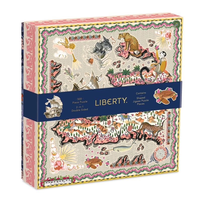 Liberty Maxine 500 Piece Double Sided Puzzle With Shaped Pieces From Galison - Featuring Liberty'S Iconic Floral And Graphic Pri