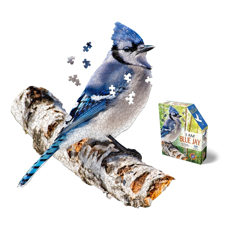Madd Capp Puzzles - I Am Blue Jay - 300 Pieces - Animal Shaped Jigsaw Puzzle,Multi