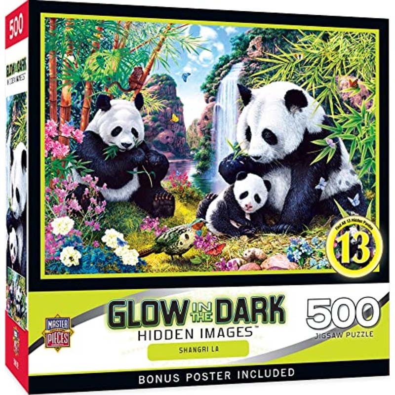 Masterpieces 500 Piece Glow In The Dark Jigsaw Puzzle For Adults, Family, Or Kids - Shangri La - 15''X21''