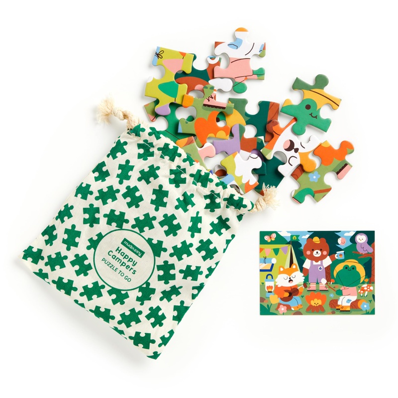 Mudpuppy Happy Campers - 36 Piece Puzzle To Go Featuring Adorable Campfire Trio Perfect Summer Travel Activity For Children Ages