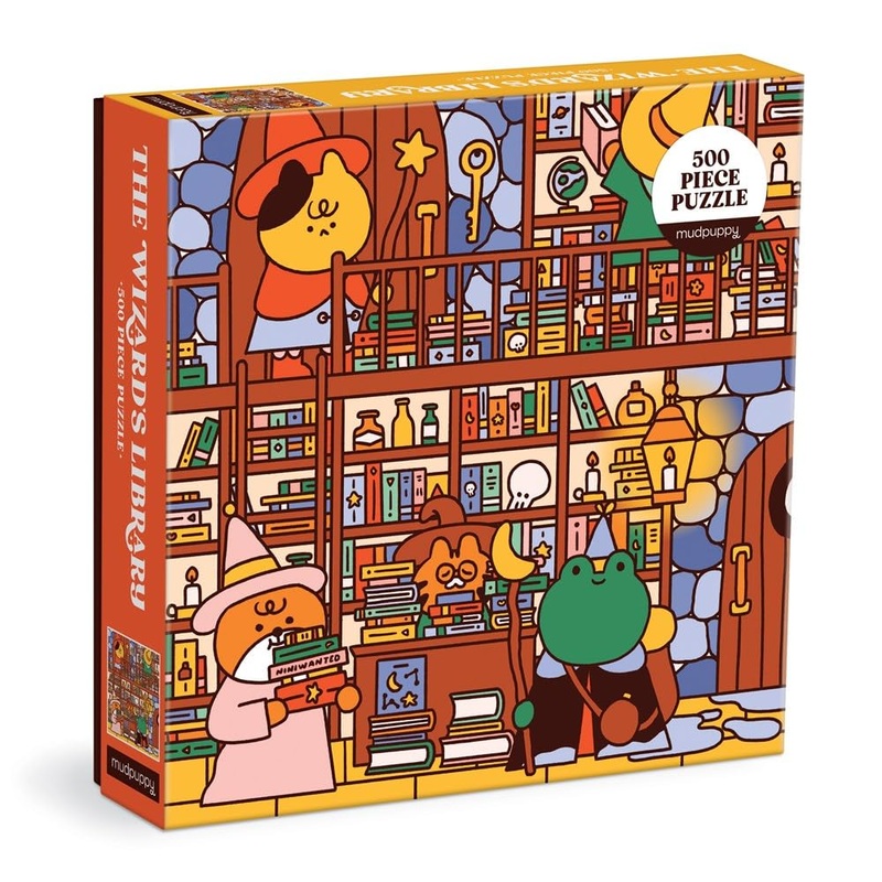 Mudpuppy'S The Wizard'S Library 500 Piece Family Puzzle, Colorful And Bold Illustrations, Provides Hours Of Puzzling Fun, Perfec