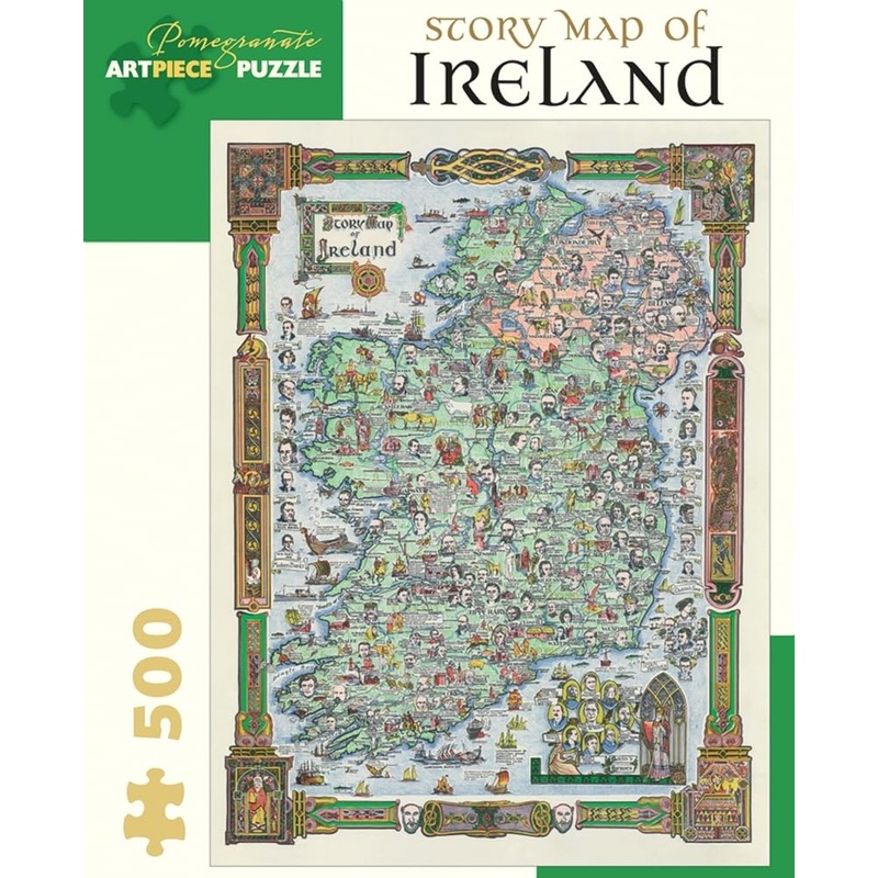 Pomegranate Story Map Of Ireland 500-Piece Jigsaw Puzzle