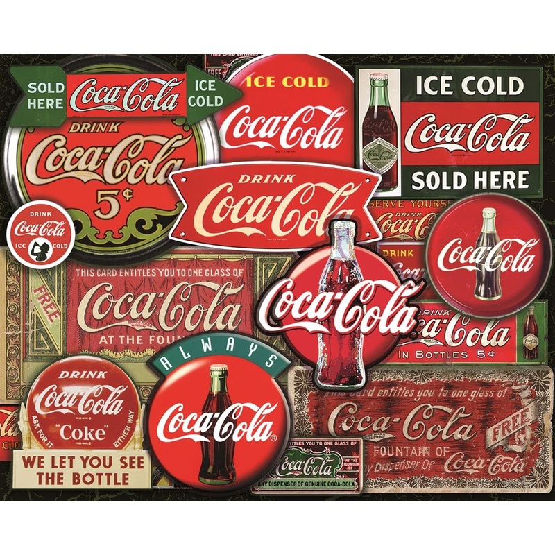 Springbok 1000 Piece Jigsaw Puzzle Coca-Cola Classic Signs - Made In Usa