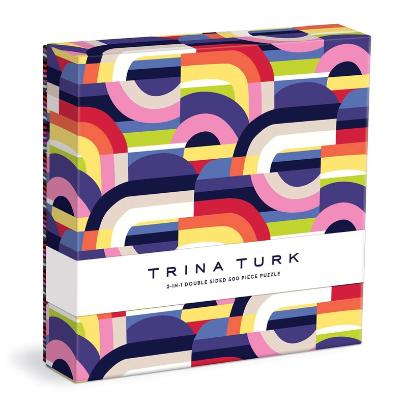 Trina Turk 500 Piece Double Sided Puzzle With Shaped Pieces From Galison - Colorful Puzzle With 15 Shaped Pieces, Featuring The