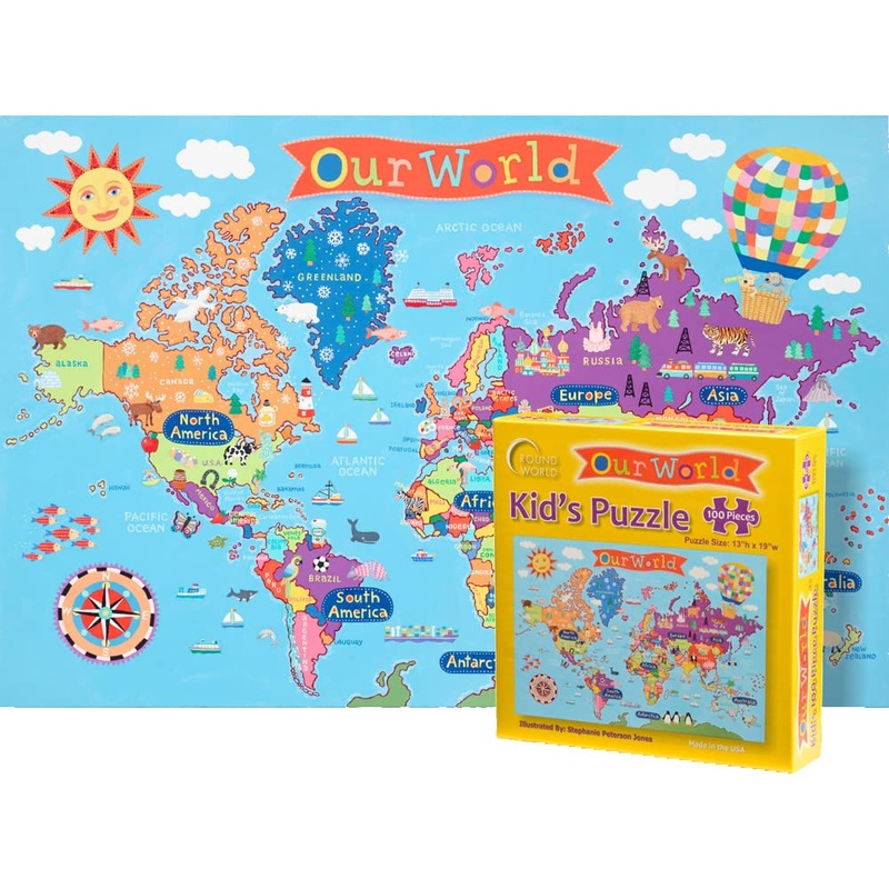 Waypoint Geographic Kid'S World 100 Piece Puzzle, Educational And Fun, 13''X19'', Blue Ocean
