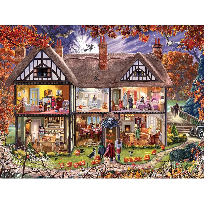 White Mountain Halloween House 1000 Piece Halloween Jigsaw Puzzle For Fall And Autumn