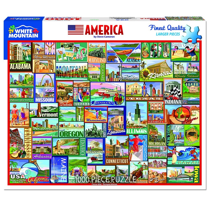 White Mountain Puzzles America - 1000 Piece Jigsaw Puzzle