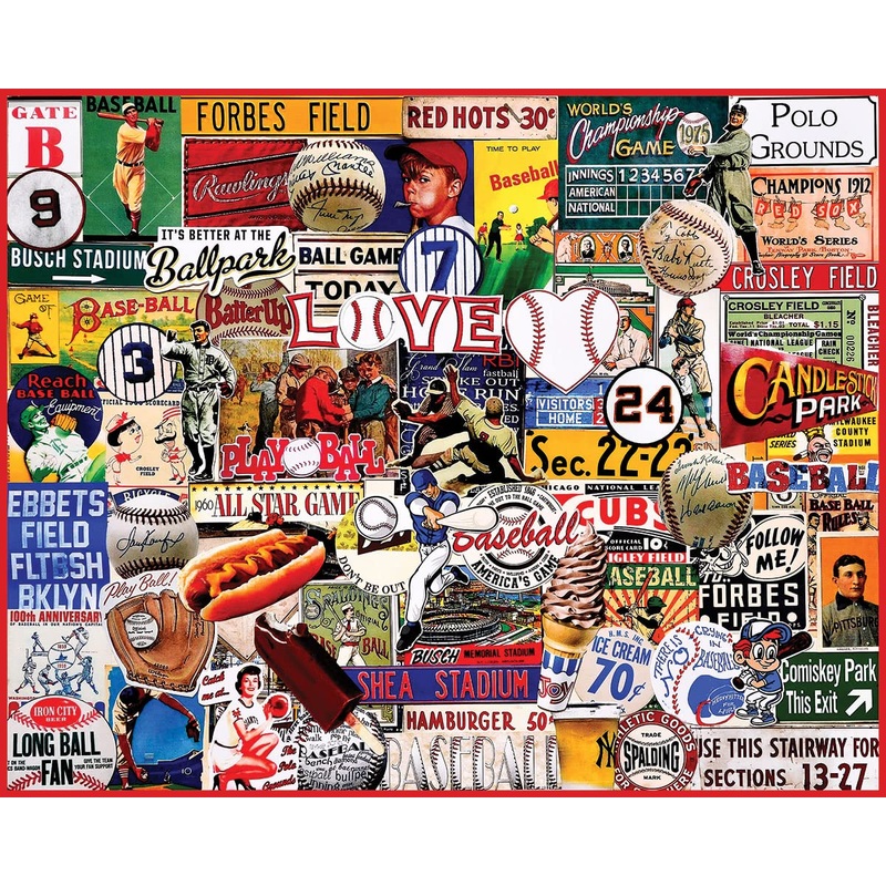 White Mountain Puzzles - I Love Baseball - 1000 Piece Jigsaw Puzzle