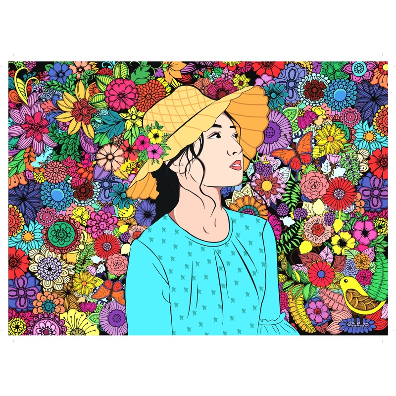 Brain Tree - Fancy Girl 1000 Piece Puzzle For Adults - Unique Puzzles For Adults 1000 Pieces And Up With Droplet Technology For