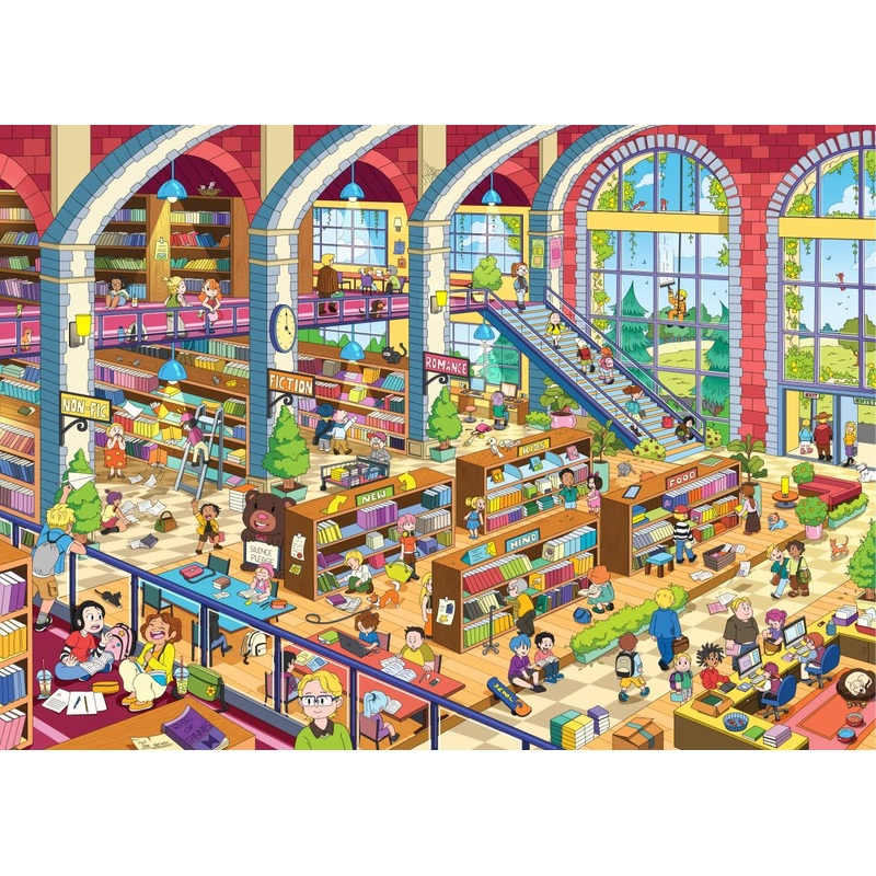 Brain Tree - Grand Library 1000 Piece Puzzle For Adults - Unique Puzzles For Adults 1000 Pieces And Up With Droplet Technology F