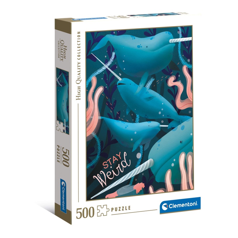 Clementoni Collection 35099, Fantastic Animals Narwhal Puzzle For Children And Adults - 500 Pieces, Ages 10 Years Plus
