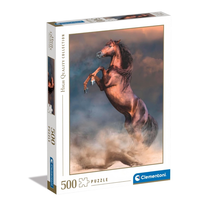 Clementoni Collection-Wild Red Stallion-500 Pieces-Puzzle, Vertical, Fun For Adults, Made In Italy, Multicoloured, 35521