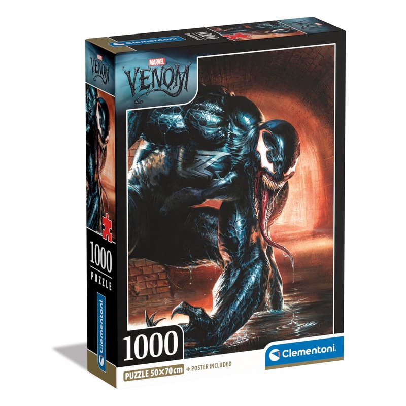 Clementoni Marvel Venom Puzzle - 1000 Pieces - Adult Jigsaw Puzzle, Poster Included, Marvel Puzzle, Superhero Puzzle, Fun For Ad