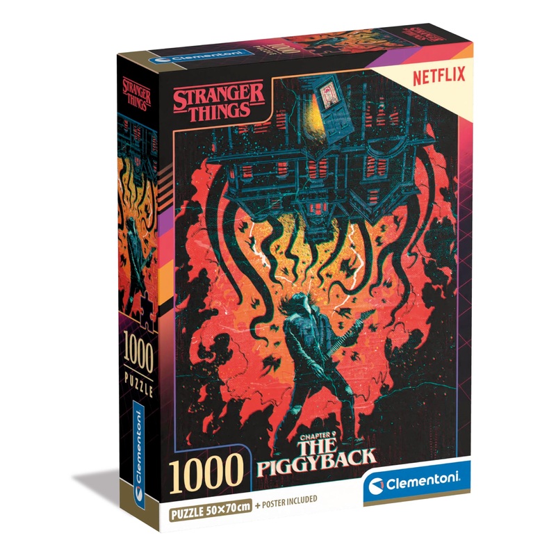 Clementoni - Stranger Things Things - 1000 Pieces, Poster Included, Netflix Puzzle, Tv Series, Fun For Adults, Made In Italy, 39