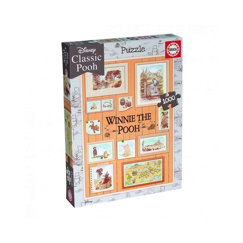 Educa Borras 18256 Winnie The Pooh 1000 Piece Photoframes Jigsaw Puzzle, Multi