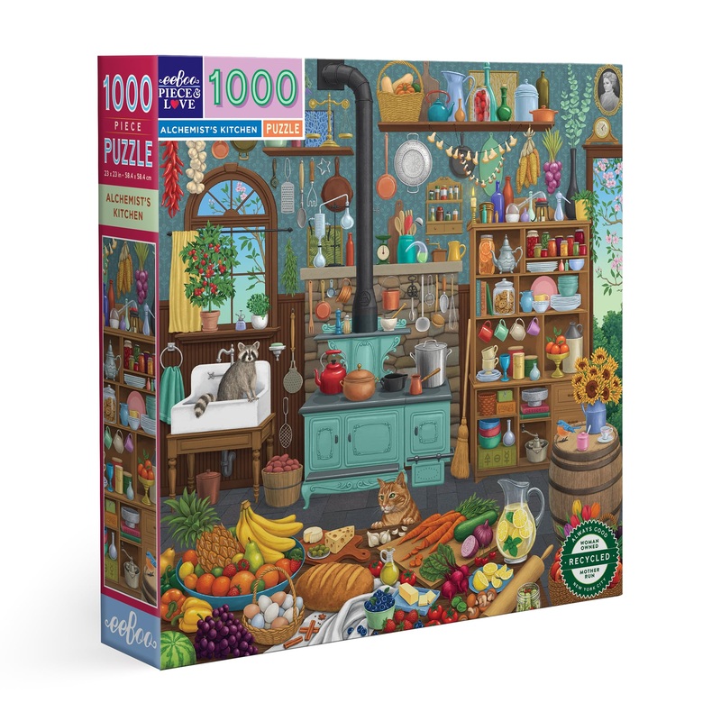 Eeboo Piece & Love: Alchemist'S Kitchen - 1000 Piece Puzzle - Adult Square Jigsaw, 23X23, Includes Image Reference Insert, Piece