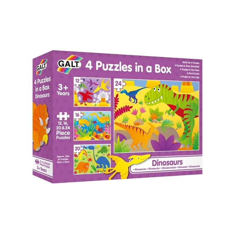 Galt Toys, 4 Puzzles In A Box-Dinosaurs, For Ages 36