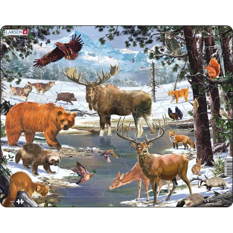 Larsen Puzzles Canadian Animals 54 Piece Children'S Jigsaw Puzzle