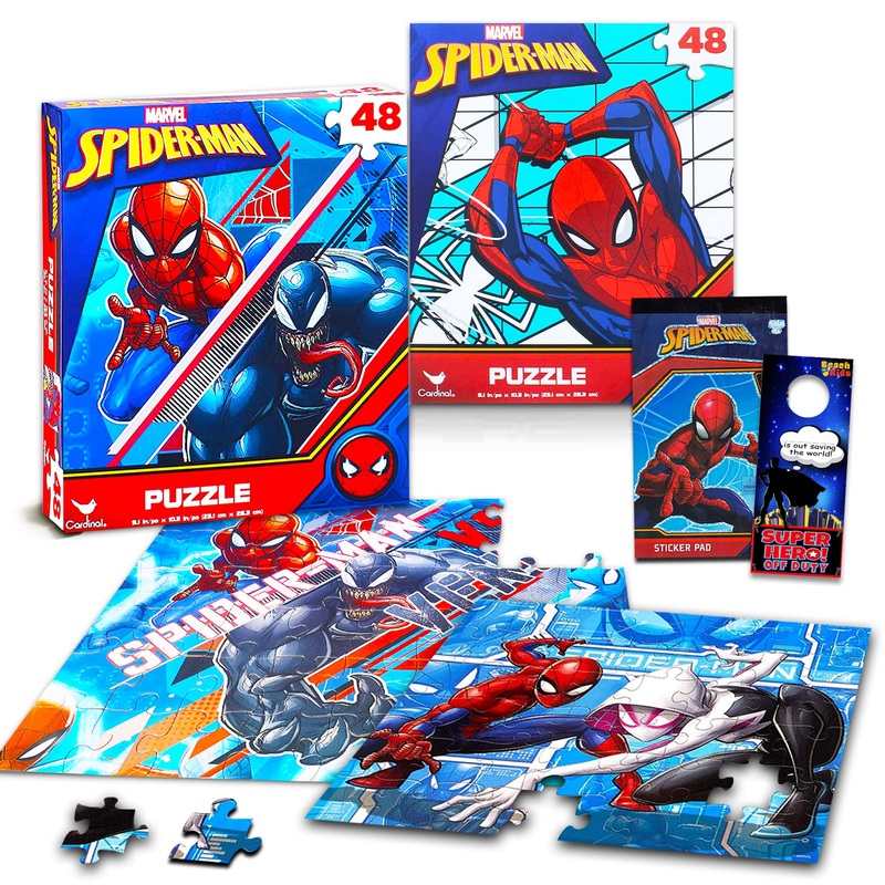 Marvel Spider-Man Jigsaw Puzzle Bundle ~ Marvel Superhero Puzzle For Kids | Featuring Spiderman And Venom Jigsaw Puzzle With Spi
