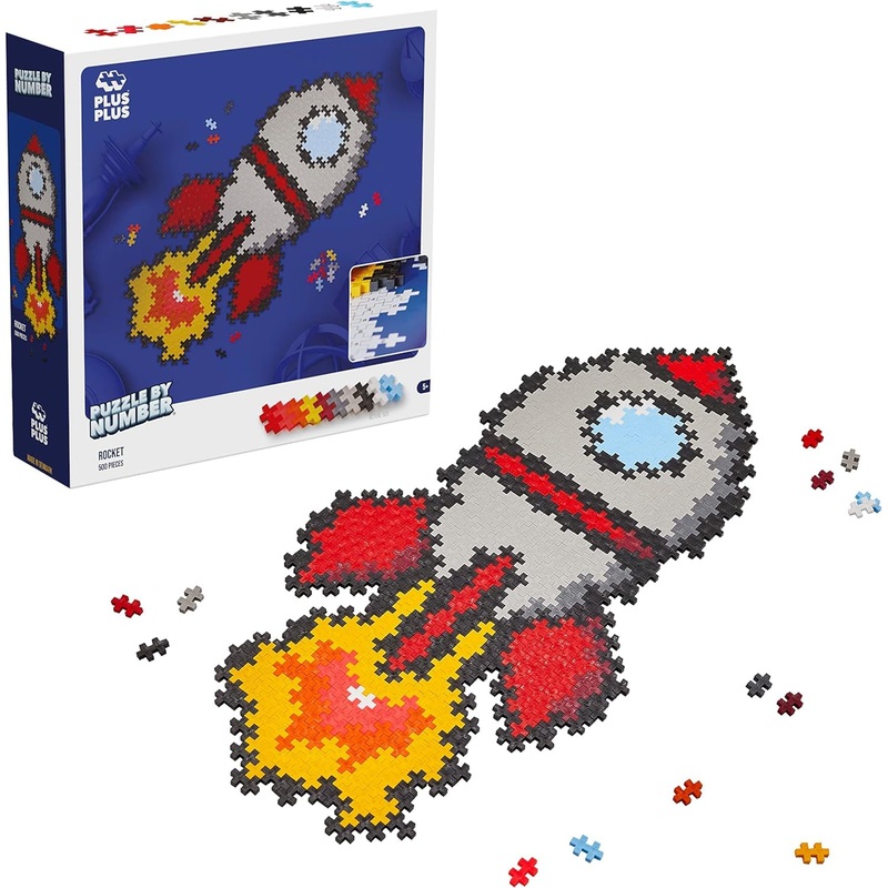 Plus Plus - Puzzle By Number Rocket Of 500 Pieces - Construction Set - Pp3930
