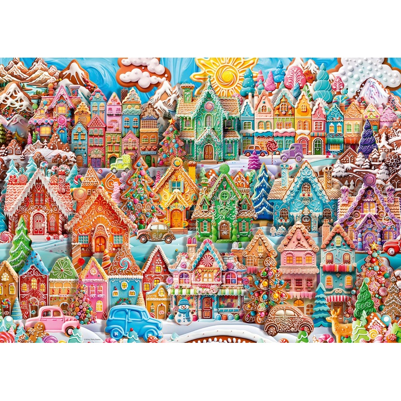 Ravensburger Christmas Cookie Village 1000 Piece Jigsaw Puzzle For Adults - 12001267 - Handcrafted Tooling, Made In Germany, Eve