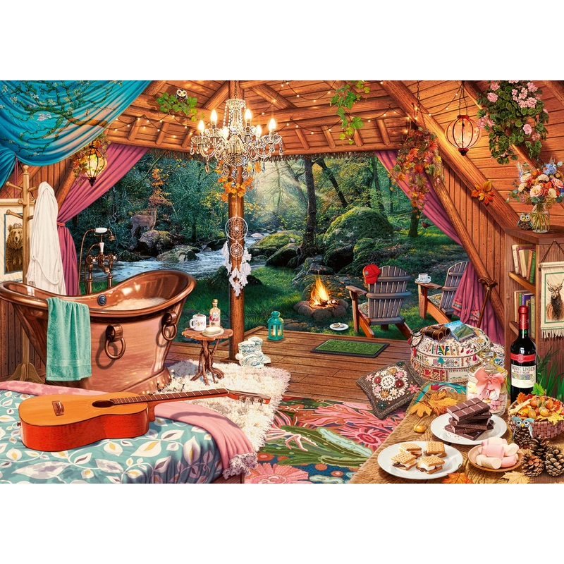 Ravensburger Cozy Glamping Puzzle - 500-Piece Large Format Jigsaw | Perfect Interlocking Fit | Vibrant And Glare-Free | Ideal Fo