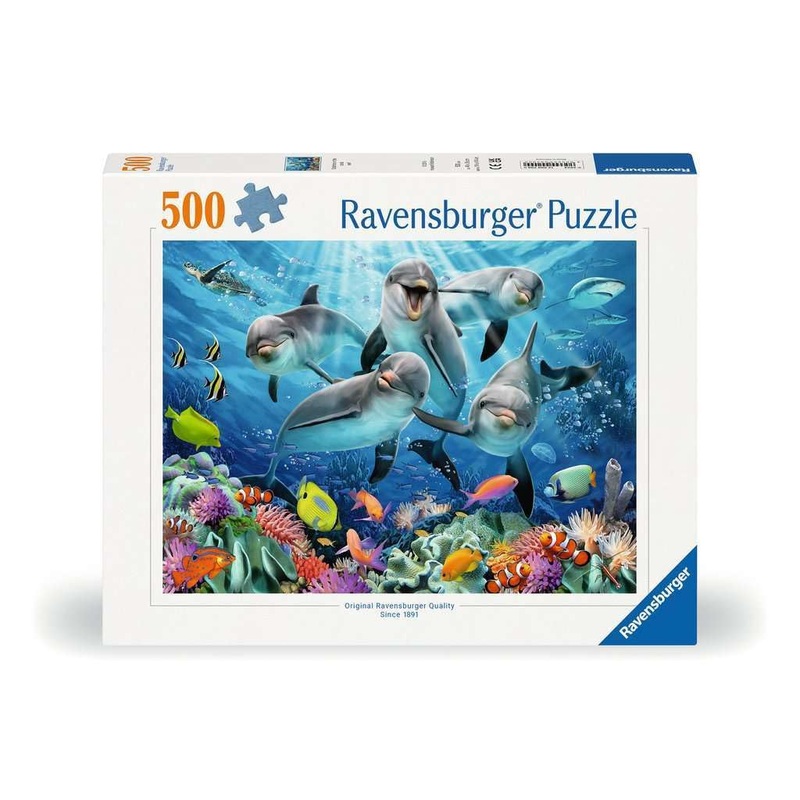 Ravensburger Dolphins 500 Piece Jigsaw Puzzle For Adults - 12000200 - Handcrafted Tooling, Made In Germany, Every Piece Fits Tog