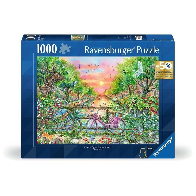 Ravensburger Puzzle 12001089- Vertrumte Fahrrder In Amsterdam - 1000 Teile Puzzle Fr Erwachsene Ab 12 Jahren: 50 Jahre Blaues Dr