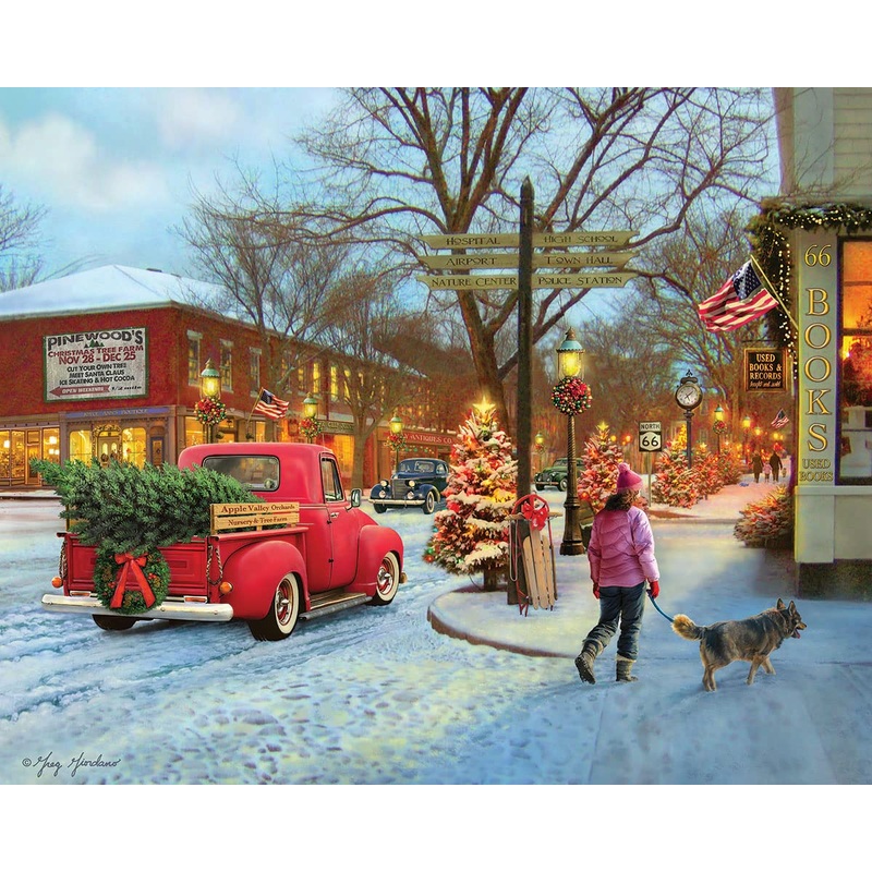 White Mountain Christmas Puzzles 1000 Pieces Winter Theme Jigsaw Puzzle For Adults And Family - Main Street