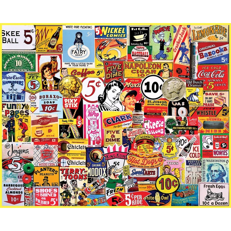 White Mountain Five And Dime Puzzles For Adults 1000 Pieces Jigsaw Puzzle For Adults And Grandparents
