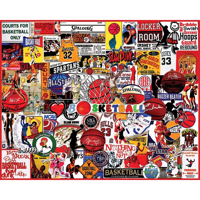 White Mountain - I Love Basketball, 1000 Piece Jigsaw Puzzle, Basketball Puzzle, Nba