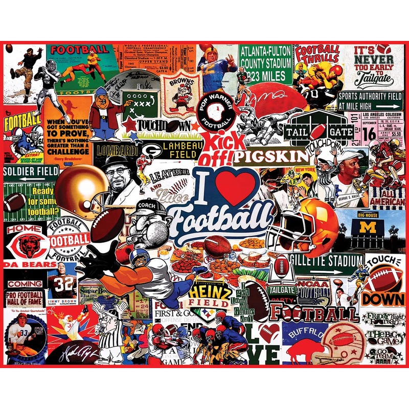 White Mountain - I Love Football, 1000 Piece Jigsaw Puzzle, Football Puzzle, Nfl