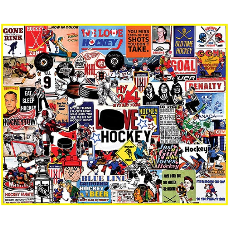 White Mountain - I Love Hockey, 1000 Piece Jigsaw Puzzle, Hockey Puzzle, Nhl