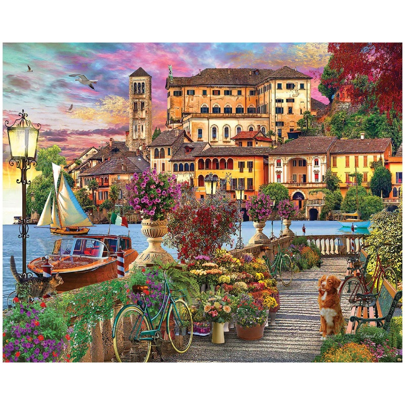 White Mountain - Italian Promenade, 1000 Piece Jigsaw Puzzle, Italy Puzzle