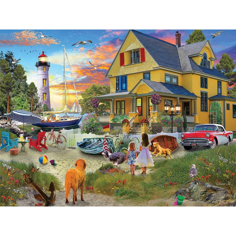 White Mountain My Yellow Beach House Summer Puzzles 500 Pieces Jigsaw Puzzle For Adults