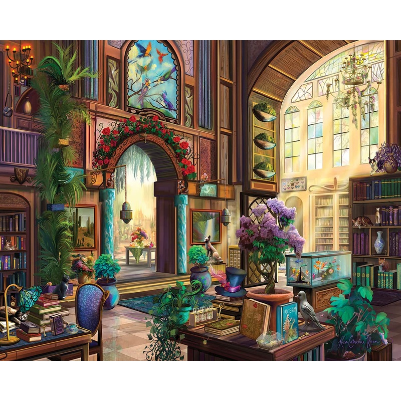 White Mountain Puzzles Botanical Library - 1000 Piece Jigsaw Puzzle