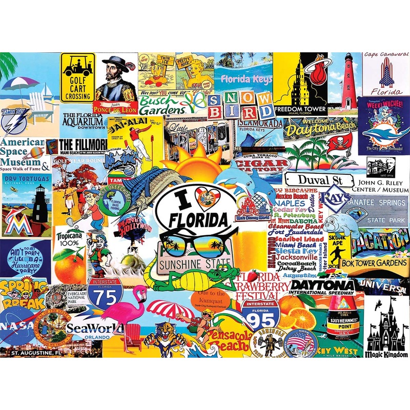 White Mountain Puzzles I Love Florida - 1000 Piece Jigsaw Puzzle