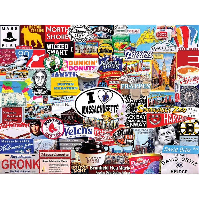 White Mountain Puzzles I Love Massachusetts Puzzle, 1 Ea