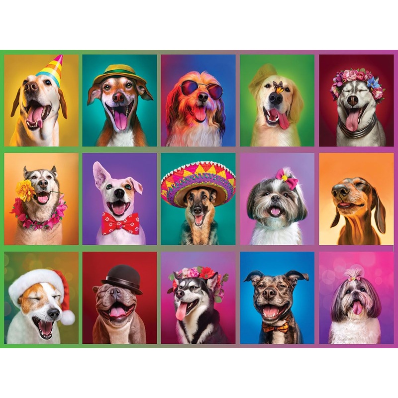 White Mountain Puzzles - Puppy Portraits - 500 Piece Jigsaw Puzzle