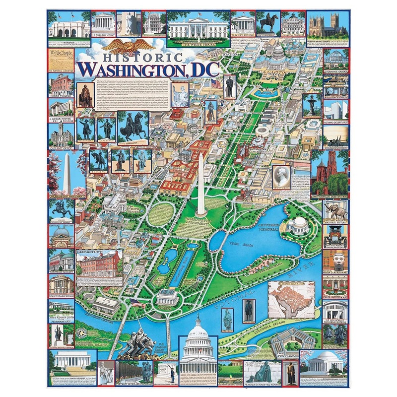 White Mountain Puzzles Washington Dc - 1000 Piece Jigsaw Puzzle