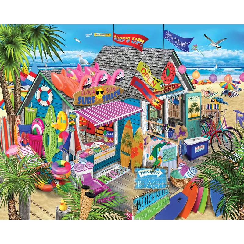 White Mountain Surf Shack 1000 Piece Jigsaw Puzzles Beach Summer Puzzle For Adults And Family