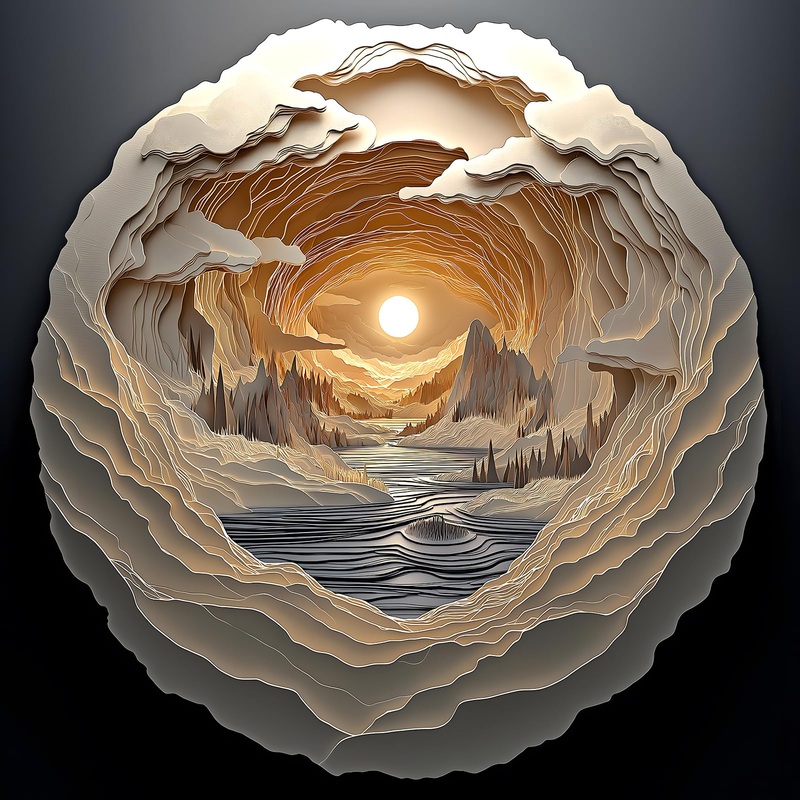 3D Visual Art Puzzles For Adults 500 Pieces Cave Dawn Jigsaw Puzzles For Adults Beautiful Landscape Puzzles 500 Pieces Challengi
