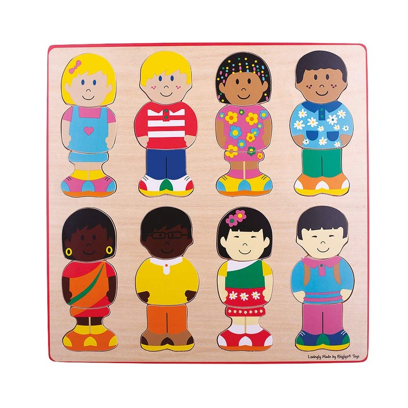 Bigjigs Toys Little Friends Wooden Jigsaw Puzzle - 24 Piece Wooden Puzzle, Diversity Toys For Early Years, Montessori Toys For 3 Year Olds, Toddlers Toys And Games