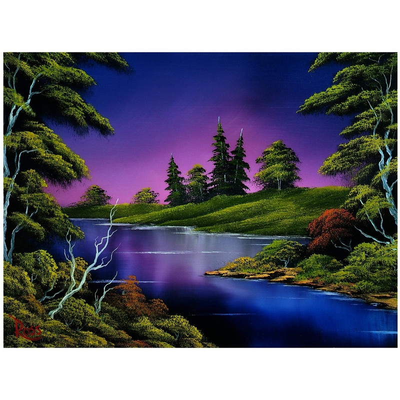 Bob Ross Blue River Nature Puzzle For Adults And Kids | Forest Lake Scenery 1000 Piece Jigsaw Puzzle Toy | Interactive Brain Teaser For Family Game Night | 28 X 20 Inches