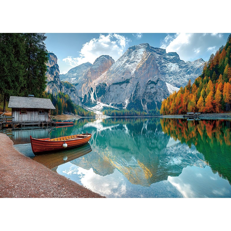 Braies Lake Jigsaw Puzzles 1000 Pieces Nature Landscape Puzzles For Adults 1000 Pieces With Letters On Back Hard Impossible Diff
