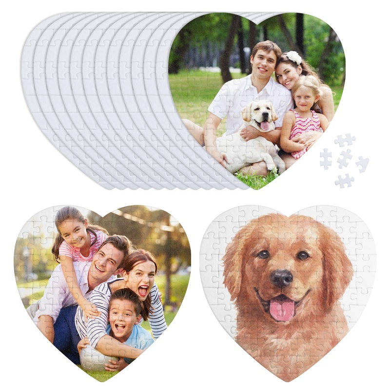 Cholung 15 Pieces Heart Shaped Blank Puzzle, Sublimation Blank Puzzle Diy Jigsaw Puzzle For Valentine'S Day Decorations, Jigsaw