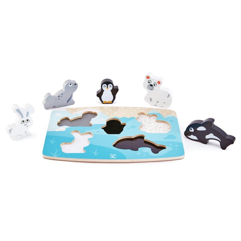 Hape Polar Animal Tactile Puzzle Game, Multicolor