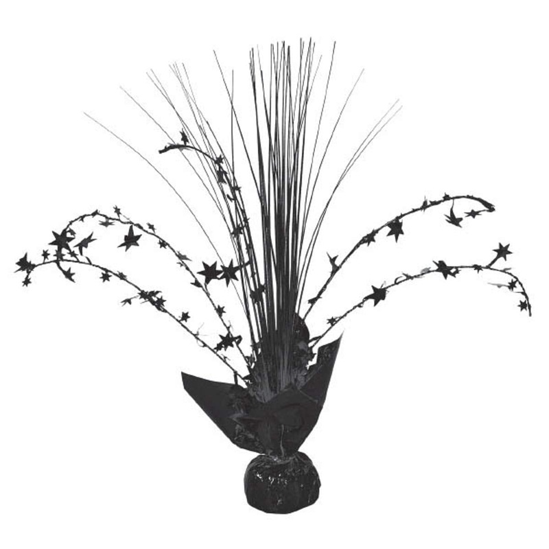 Jet Black Foil Spray Centerpiece - 12' (12 Pc) - Elegant & Eye-Catching Party Decor - Perfect For Weddings, Birthdays & Holidays